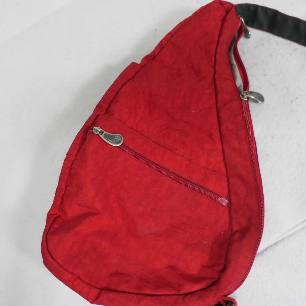 AmeriBag Healthy Back Sling Bag S Red Textured Ergonomic Nylon Teardrop Travel